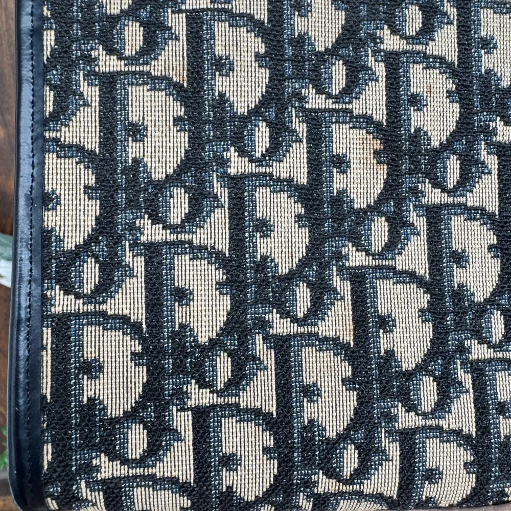 Vintage Dior Navy Blue Monogram Clutch - Picture 7 of 16